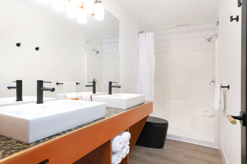 Orca Suite bathroom at Kingfisher Pacific Resort and Spa on Vancouver Island