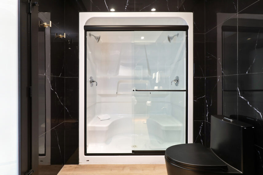 Penthouse Sunriser PH2 bathroom at Kingfisher Pacific Resort and Spa on Vancouver Island